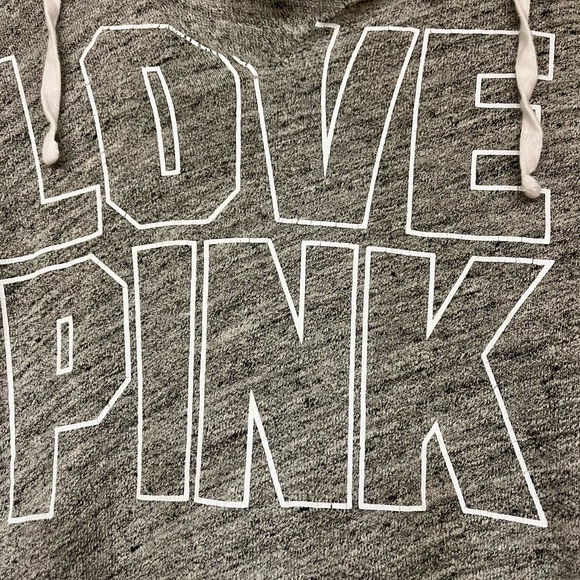 Victoria's Secret PINK Heathered Gray Pullover Hoodie Size XS - Picture 3 of 4